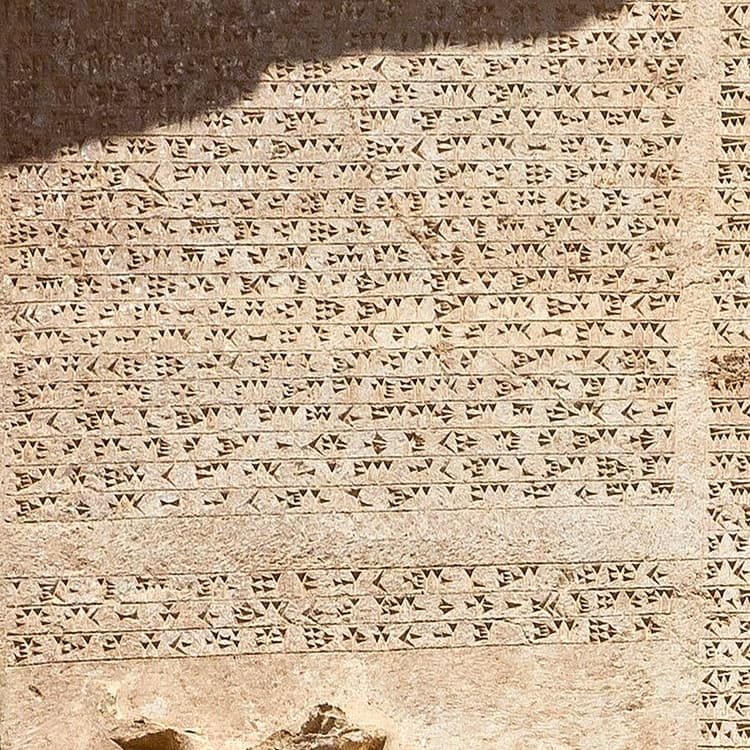 کتیبهٔ میخی اصلی بر دیوار آرامگاه داریوش بزرگ در نقش رستم